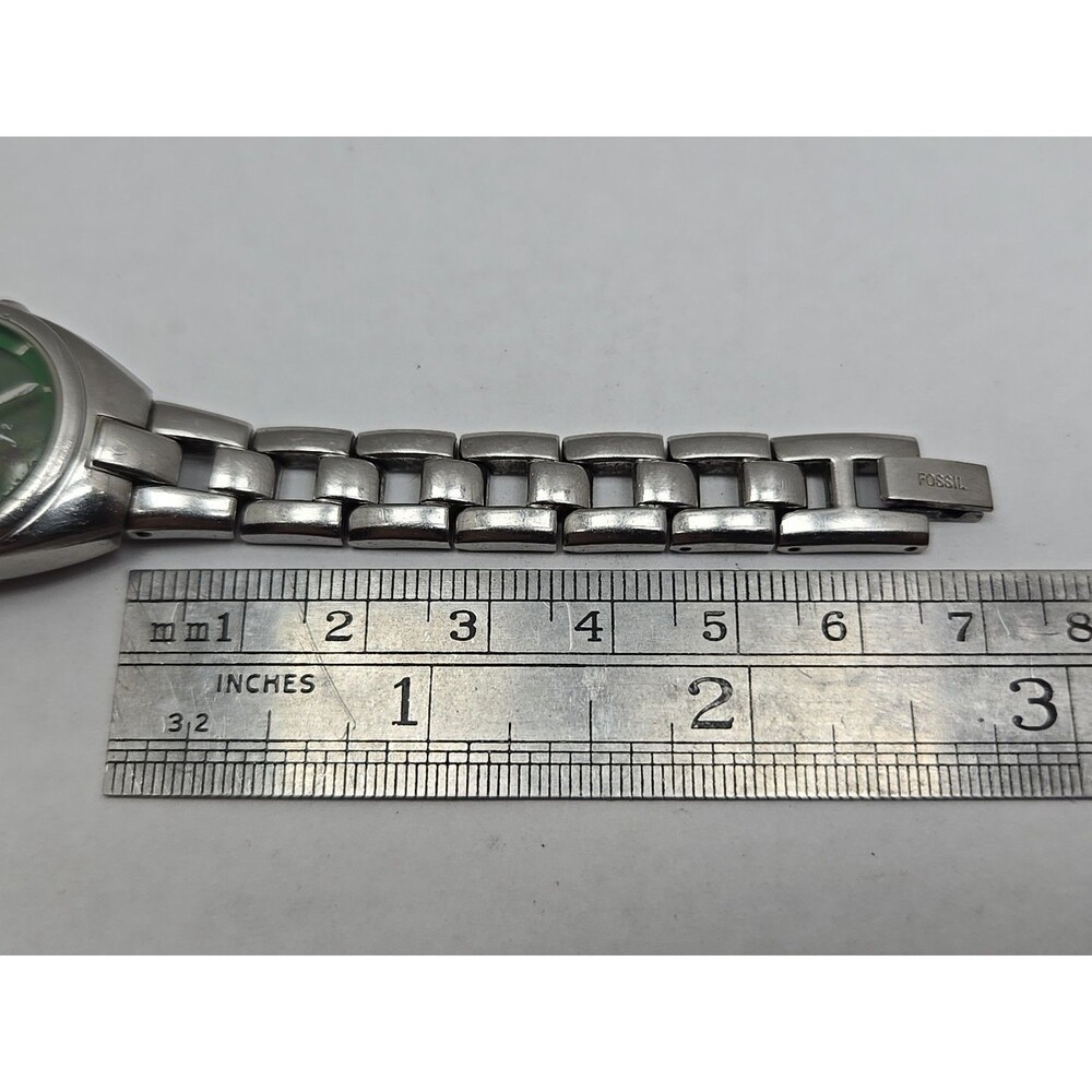 Fossil F2 Kaleido Big Tic Womens Green Floral Dial Stainless Watch New Battery - Picture 9 of 11